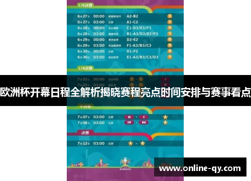 欧洲杯开幕日程全解析揭晓赛程亮点时间安排与赛事看点